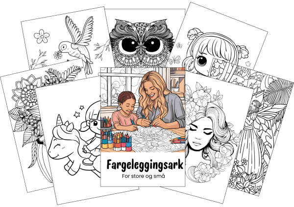Fargeleggingsark for voksne og barn - Print ut - Bilde 5