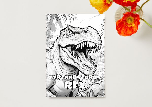 Dinosaur fargeleggingsark t-rex