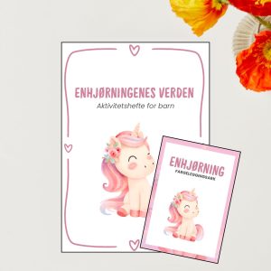 Enhjørning fargeleggingsark og aktivitetspakke -produktbilde